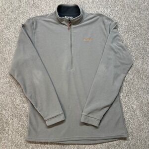 Simms Fishing Products Mens Gray 1/4 Zip Fleece Pullover Sweater Size Medium